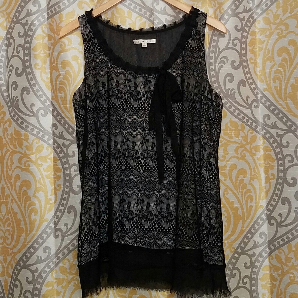 CAbi Black Lace Blouse